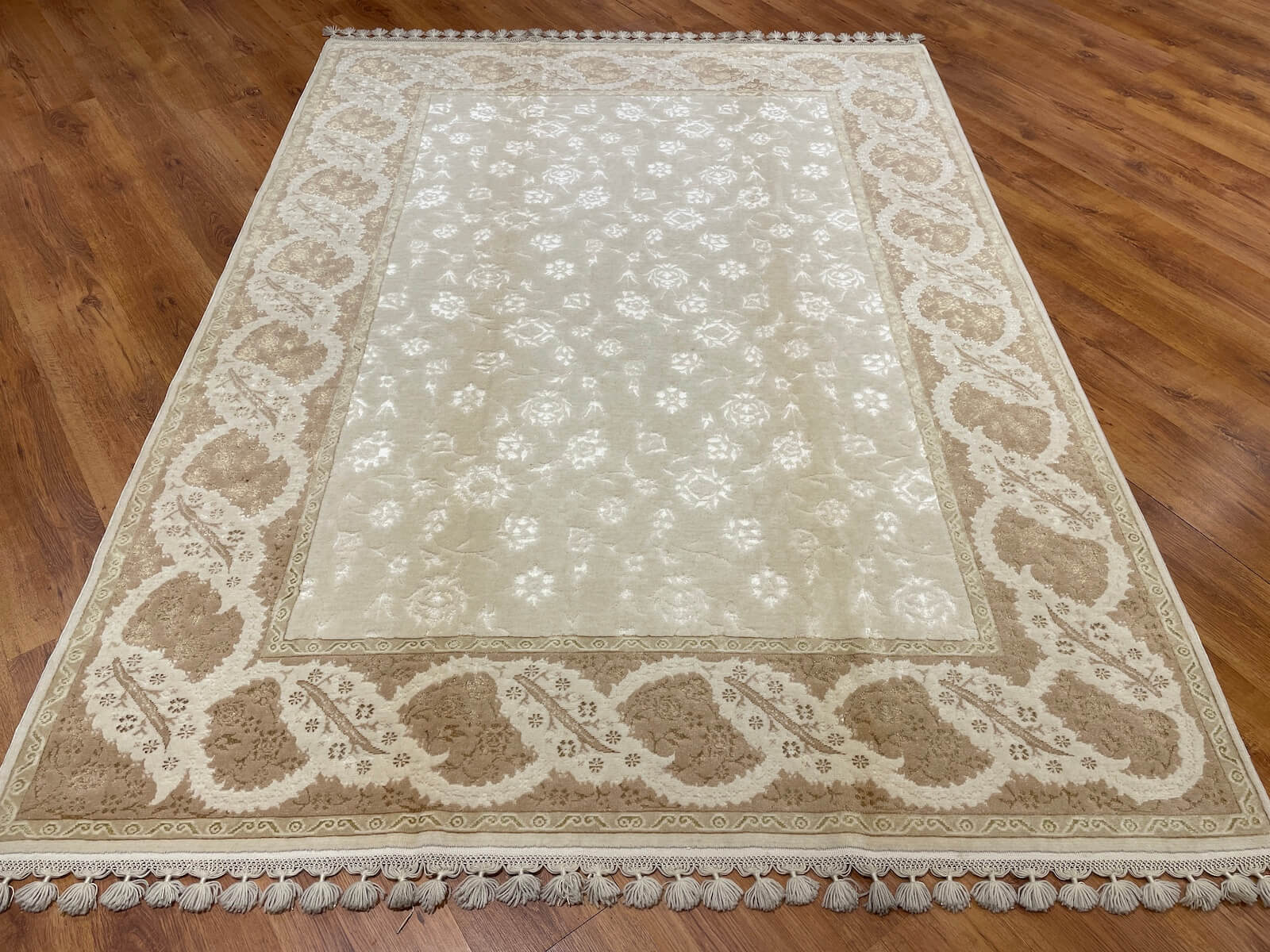 Mahidevran Silk-Blend Usak Handwoven Rug – 180X242 by Camel Carpet