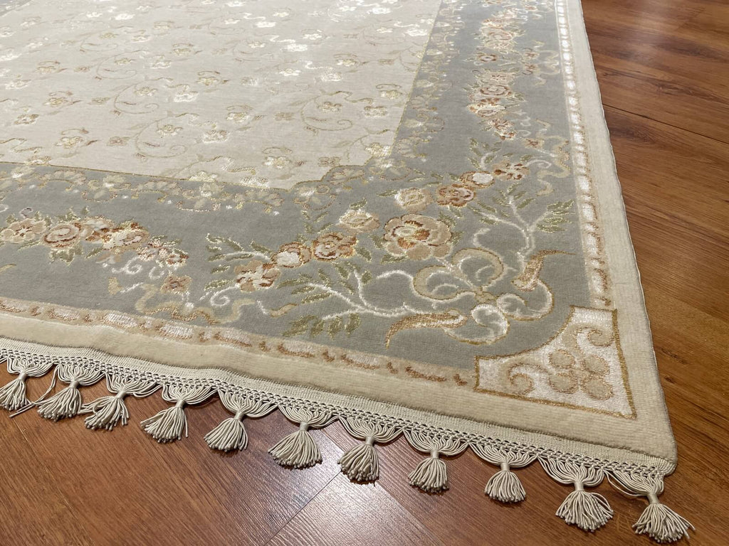 Mahidevran Silk-Blend Usak Handwoven Rug – 021627 by Camel Carpet