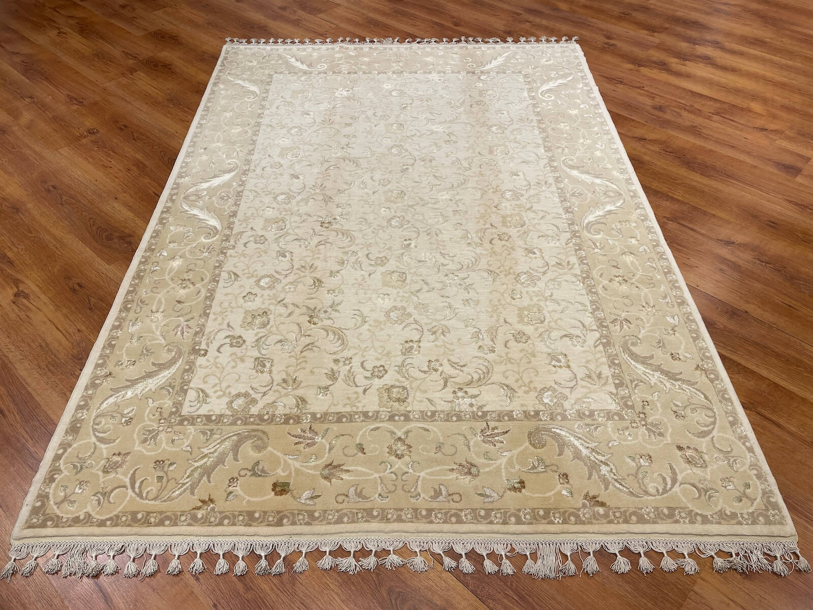 Mahidevran Silk-Blend Usak Handwoven Rug – 175X247 by Camel Carpet