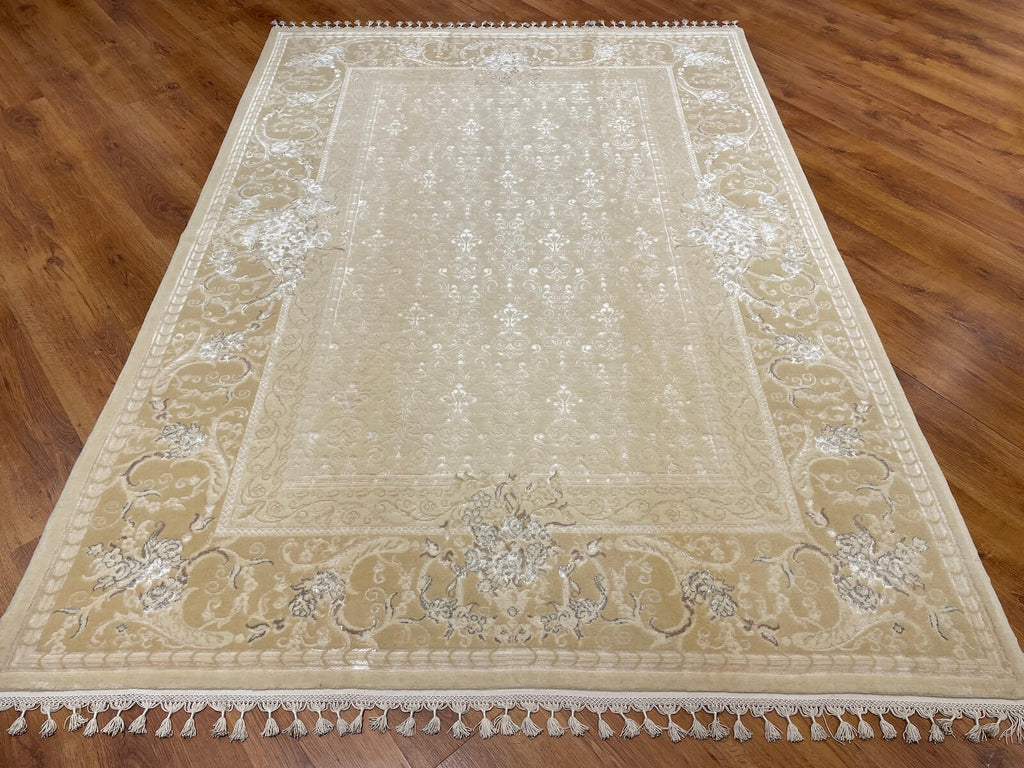 Mahidevran Silk-Blend Usak Handwoven Rug – 033835 by Camel Carpet