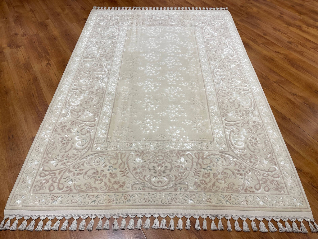Mahidevran Silk-Blend Usak Handwoven Rug – 056417 by Camel Carpet
