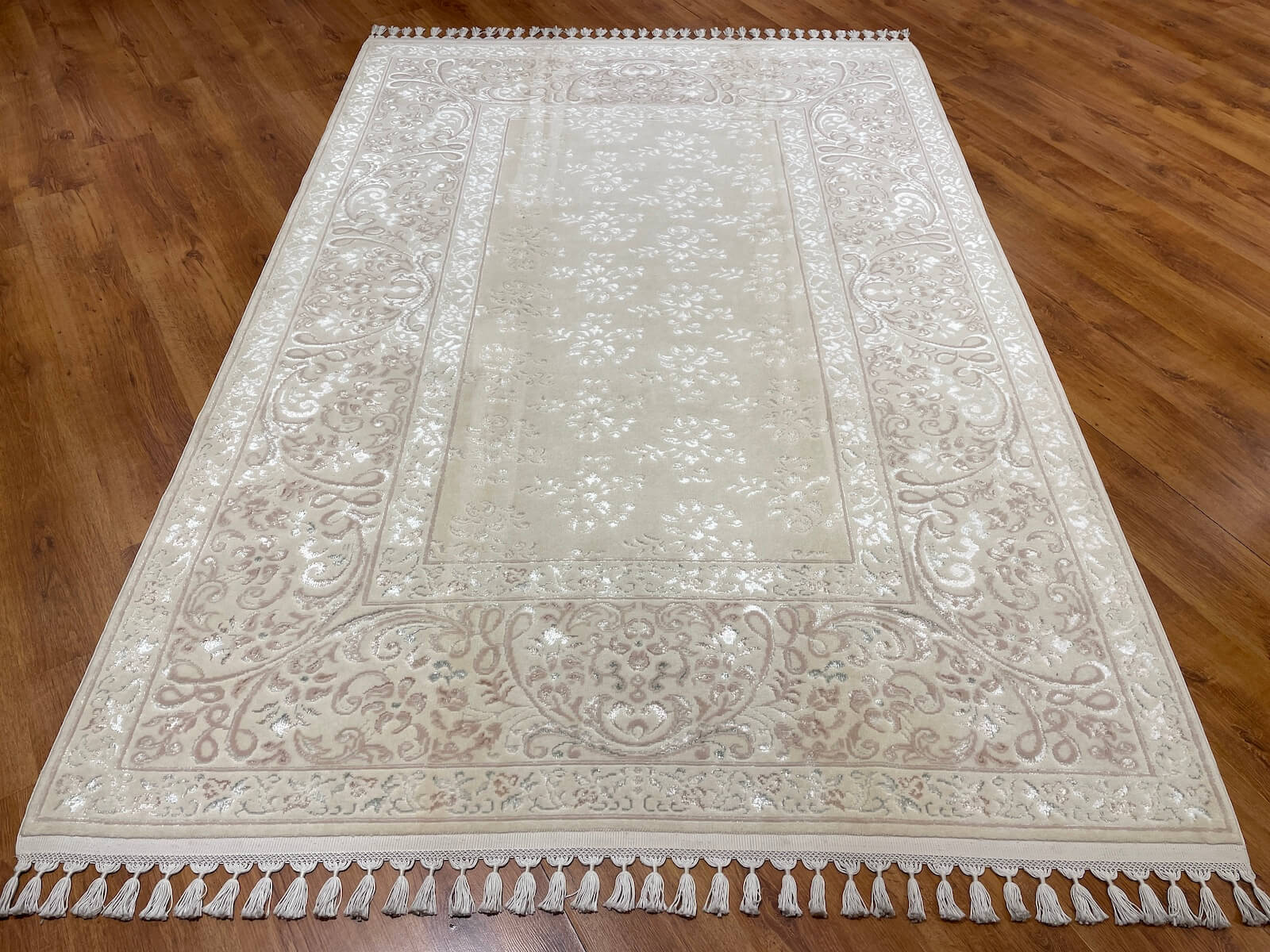 Mahidevran Silk-Blend Usak Handwoven Rug – 056417 by Camel Carpet