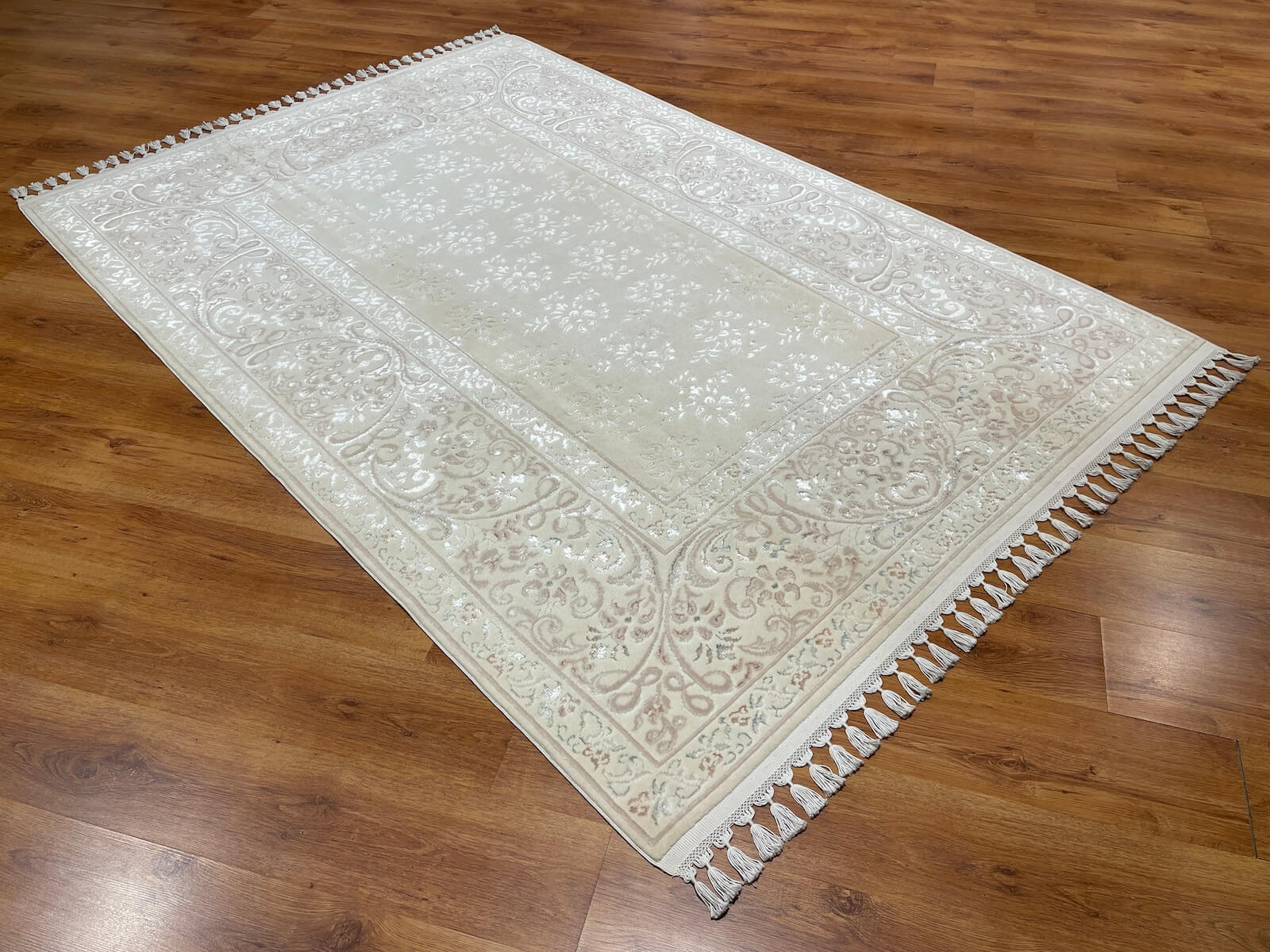 Mahidevran Silk-Blend Usak Handwoven Rug – 056417 by Camel Carpet