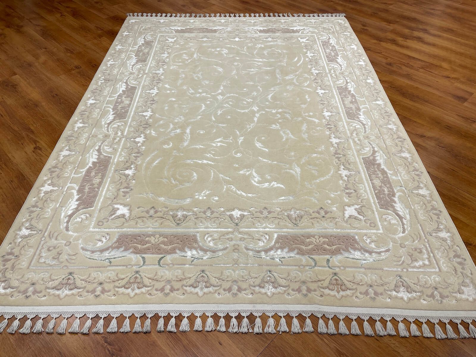 Mahidevran Silk-Blend Usak Handwoven Rug – 056419 by Camel Carpet