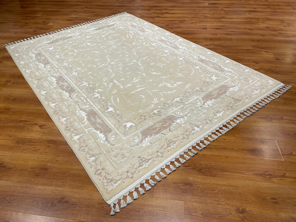 Mahidevran Silk-Blend Usak Handwoven Rug – 056419 by Camel Carpet