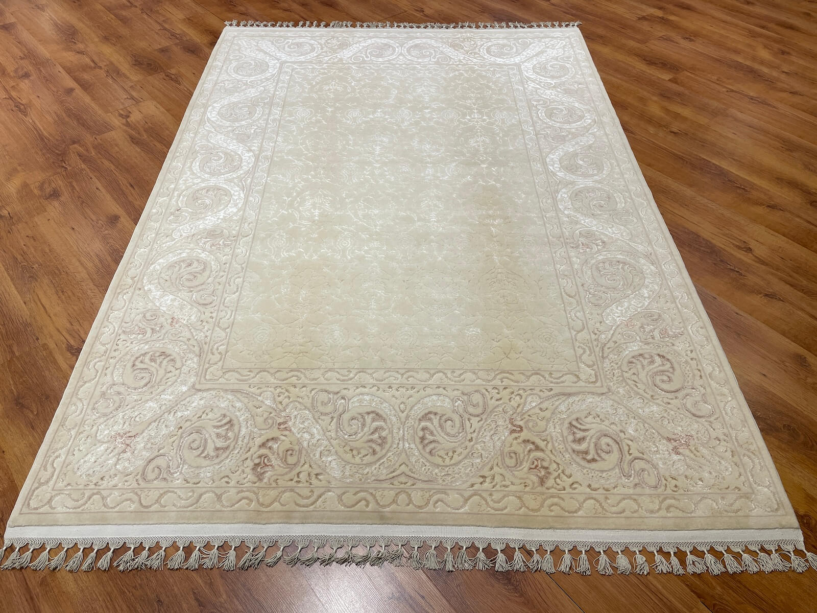 Mahidevran Silk-Blend Usak Handwoven Rug – 056420 by Camel Carpet
