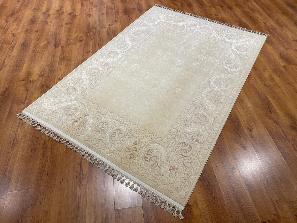 Mahidevran Silk-Blend Usak Handwoven Rug – 056420 by Camel Carpet