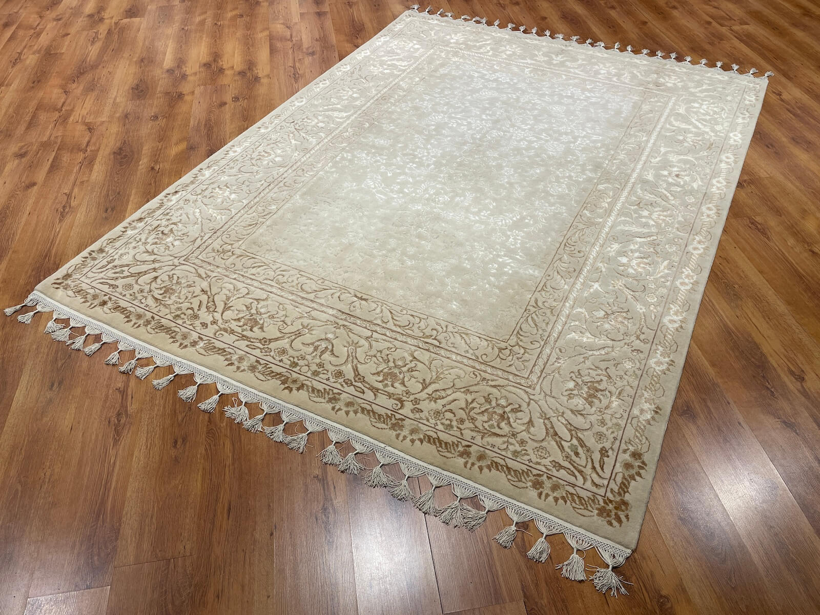 Mahidevran Silk-Blend Usak Handwoven Rug – 061436 by Camel Carpet