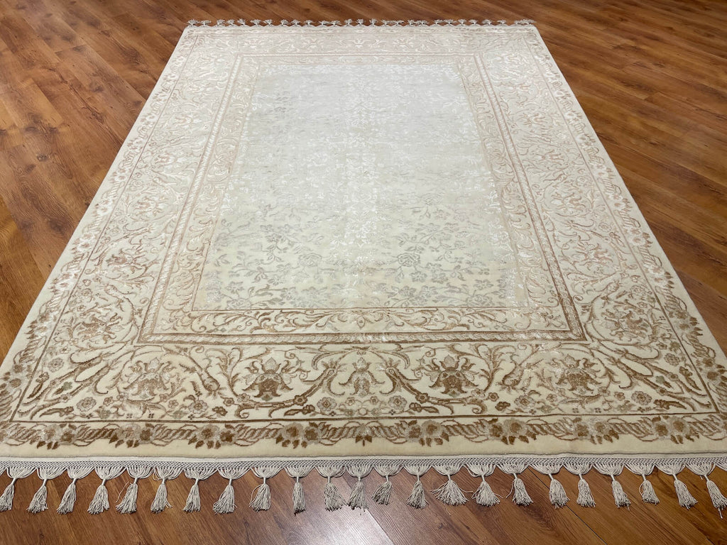 Mahidevran Silk-Blend Usak Handwoven Rug – 061437 by Camel Carpet