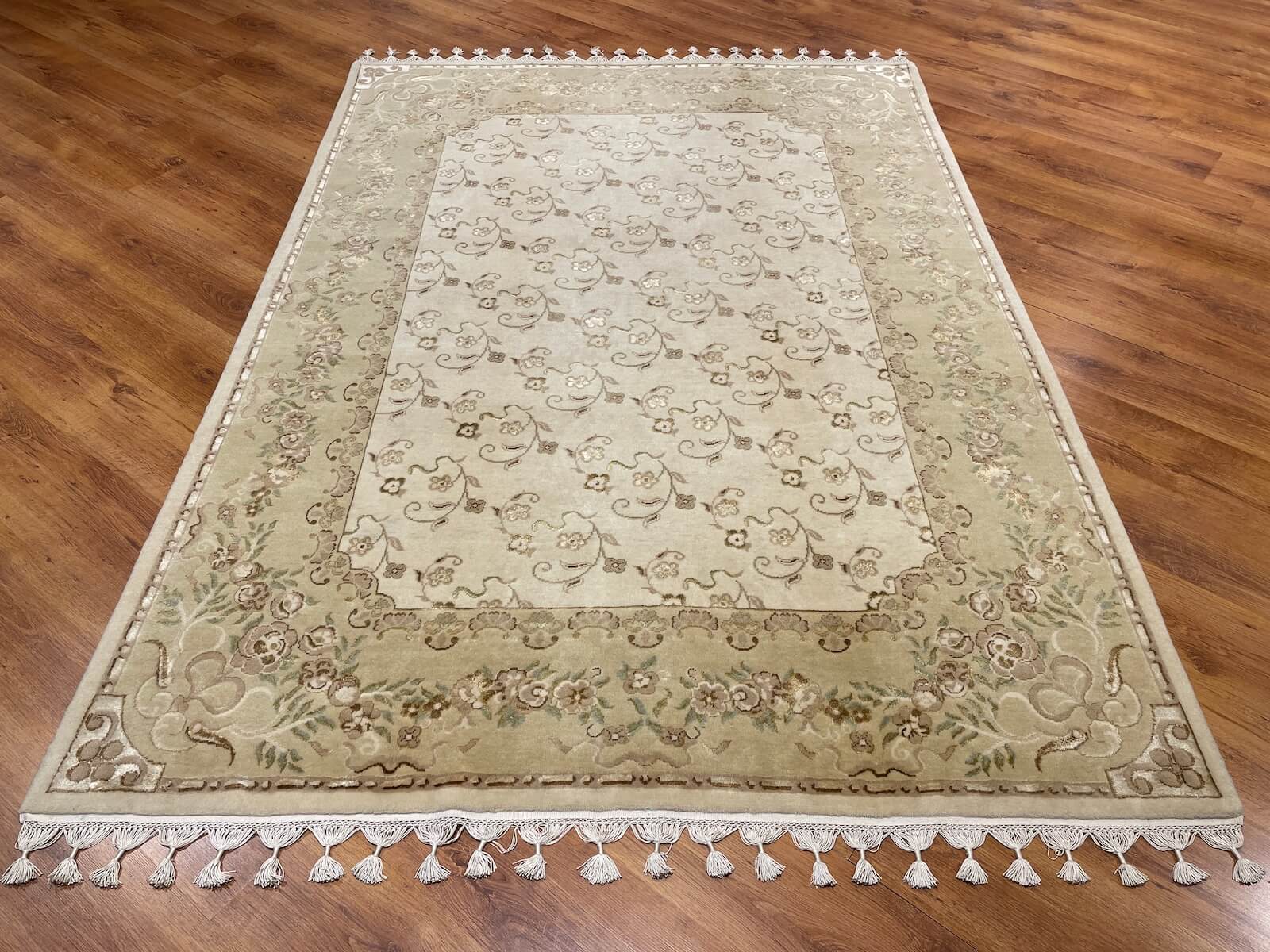 Mahidevran Silk-Blend Usak Handwoven Rug – 086410 by Camel Carpet