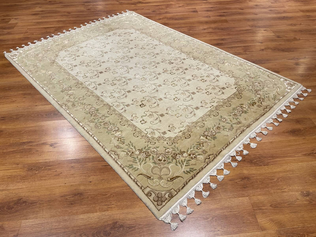 Mahidevran Silk-Blend Usak Handwoven Rug – 086410 by Camel Carpet