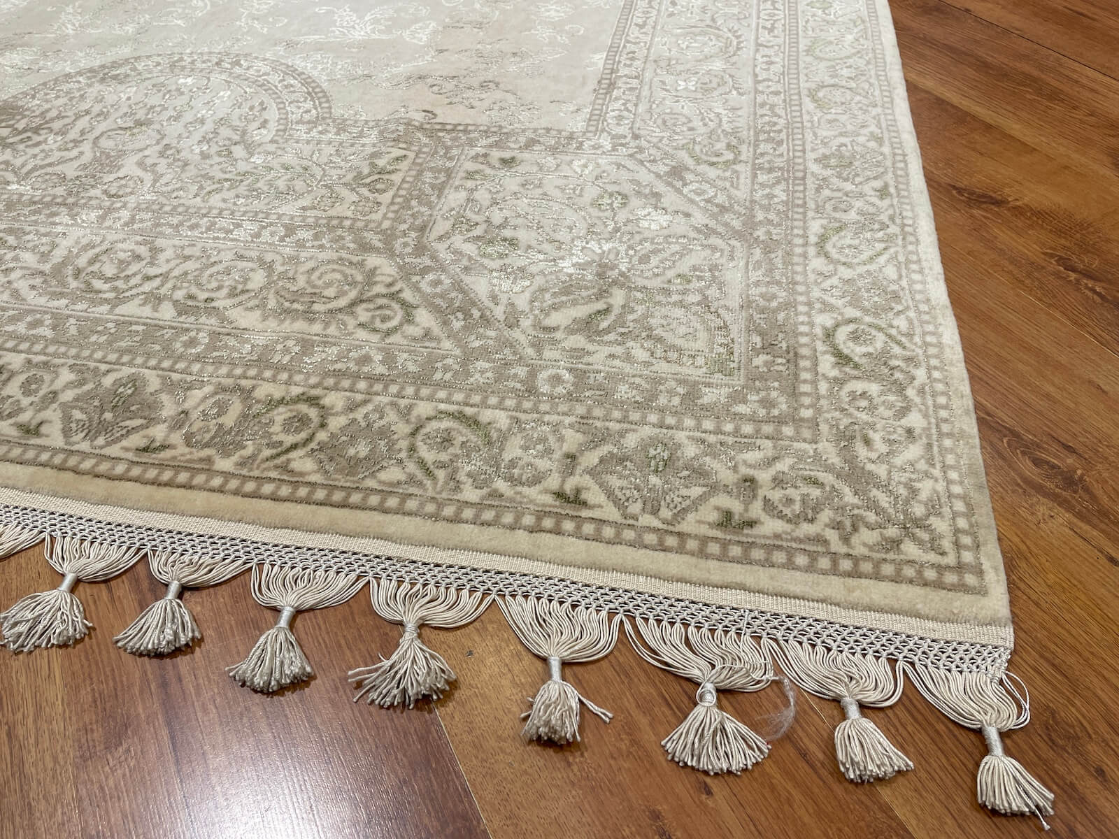 Mahidevran Silk-Blend Usak Handwoven Rug – 086411 by Camel Carpet