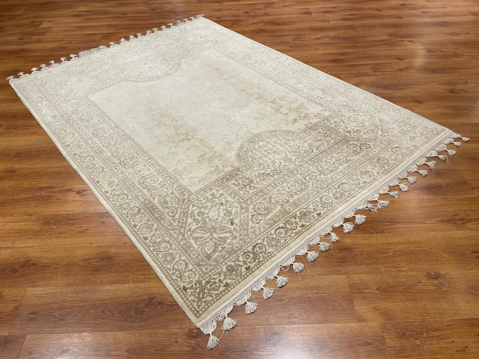 Mahidevran Silk-Blend Usak Handwoven Rug – 086411 by Camel Carpet