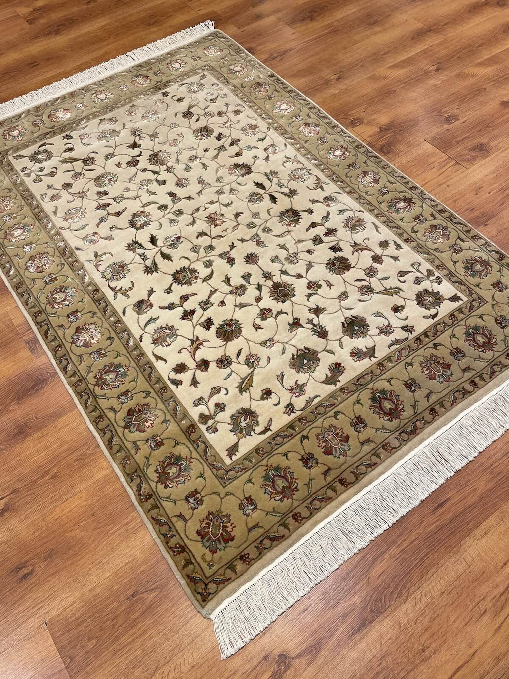 Nazende Silk-Blend Usak Handwoven Rug – 122X177 by Camel Carpet