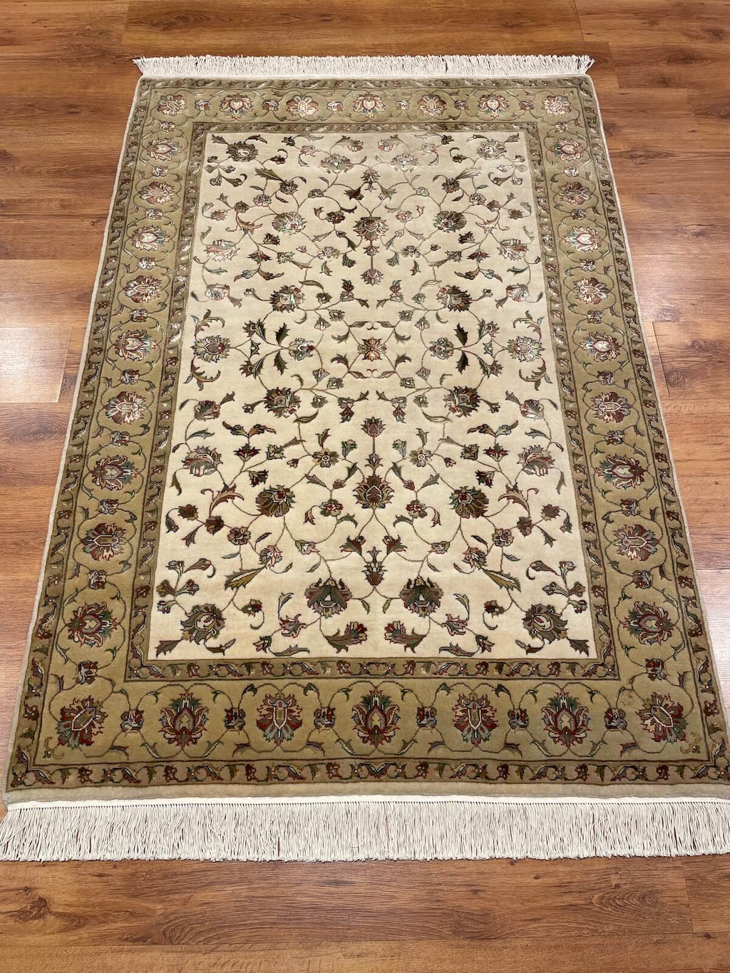Nazende Silk-Blend Usak Handwoven Rug – 122X177 by Camel Carpet