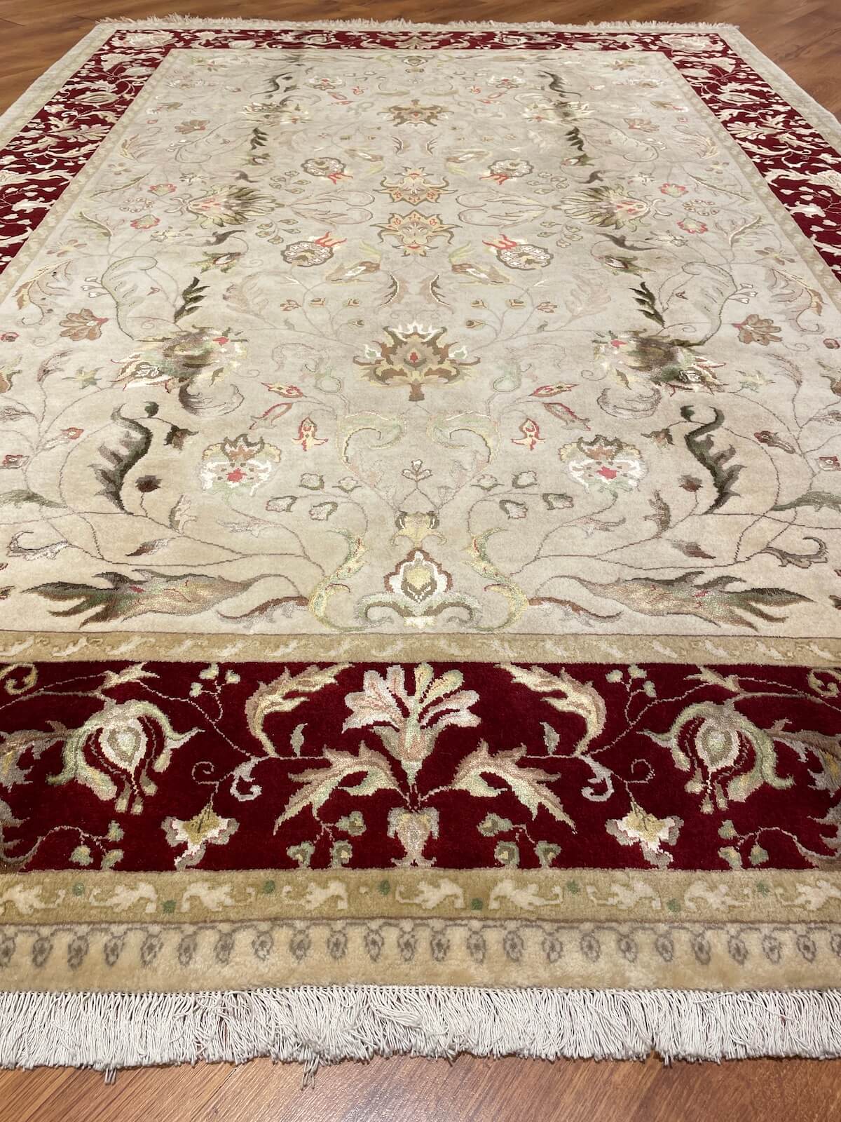 Nazende Silk-Blend Usak Handwoven Rug – 057313 by Camel Carpet