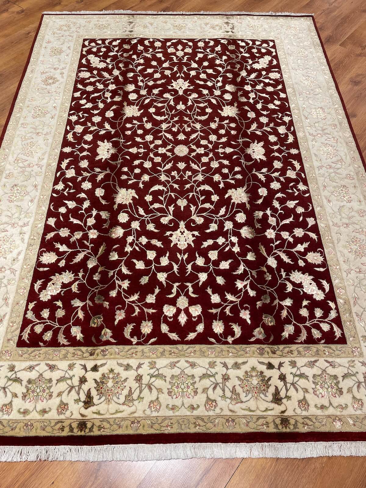 Nazende Silk-Blend Usak Handwoven Rug – 172X241 by Camel Carpet