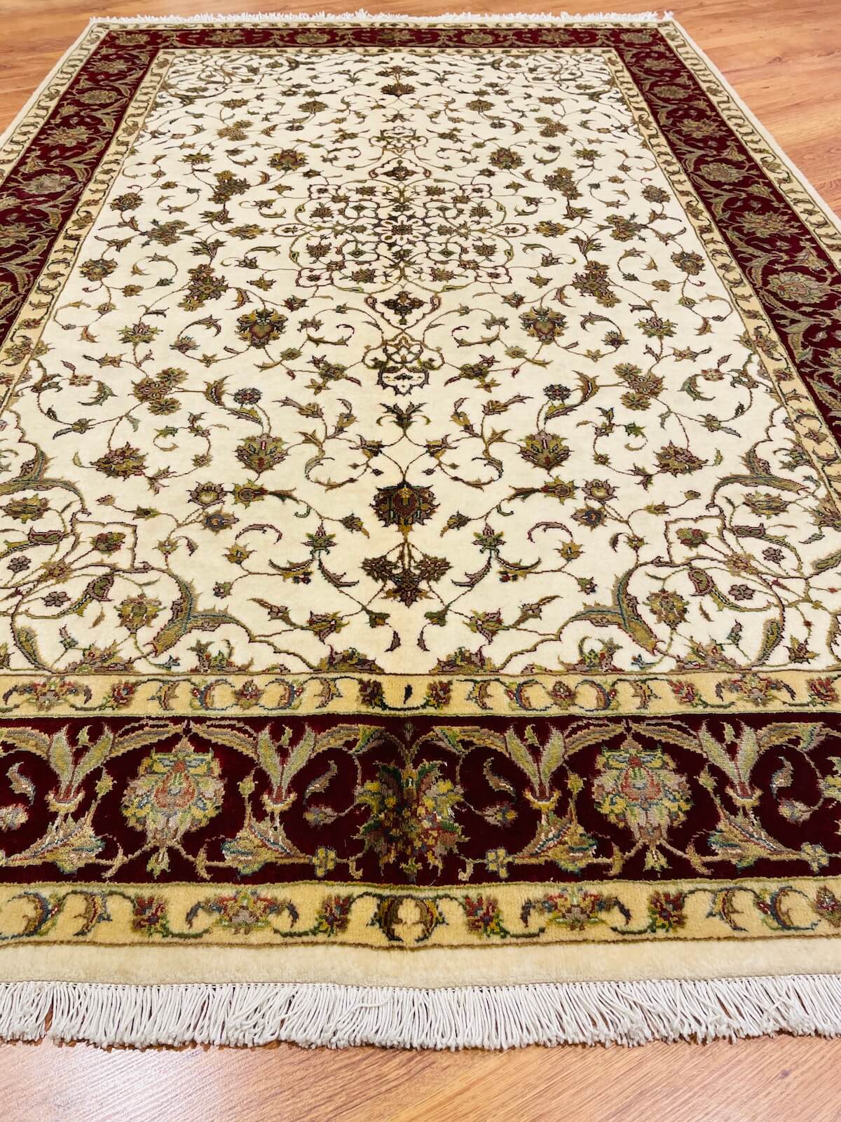Nazende Silk-Blend Usak Handwoven Rug – 126X193 by Camel Carpet