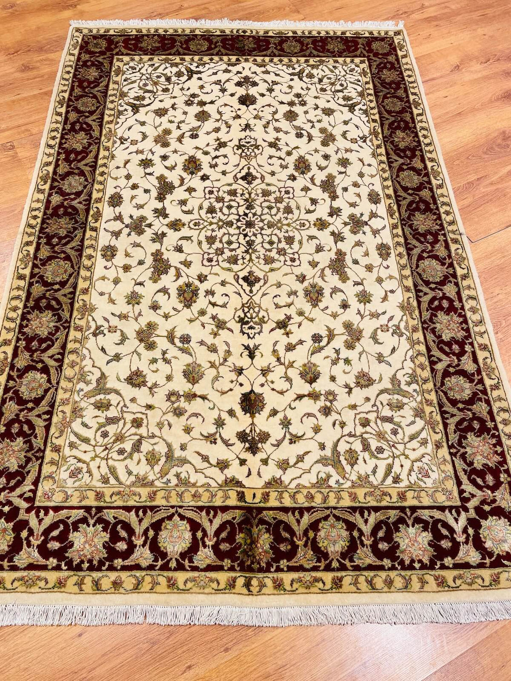 Nazende Silk-Blend Usak Handwoven Rug – 126X193 by Camel Carpet