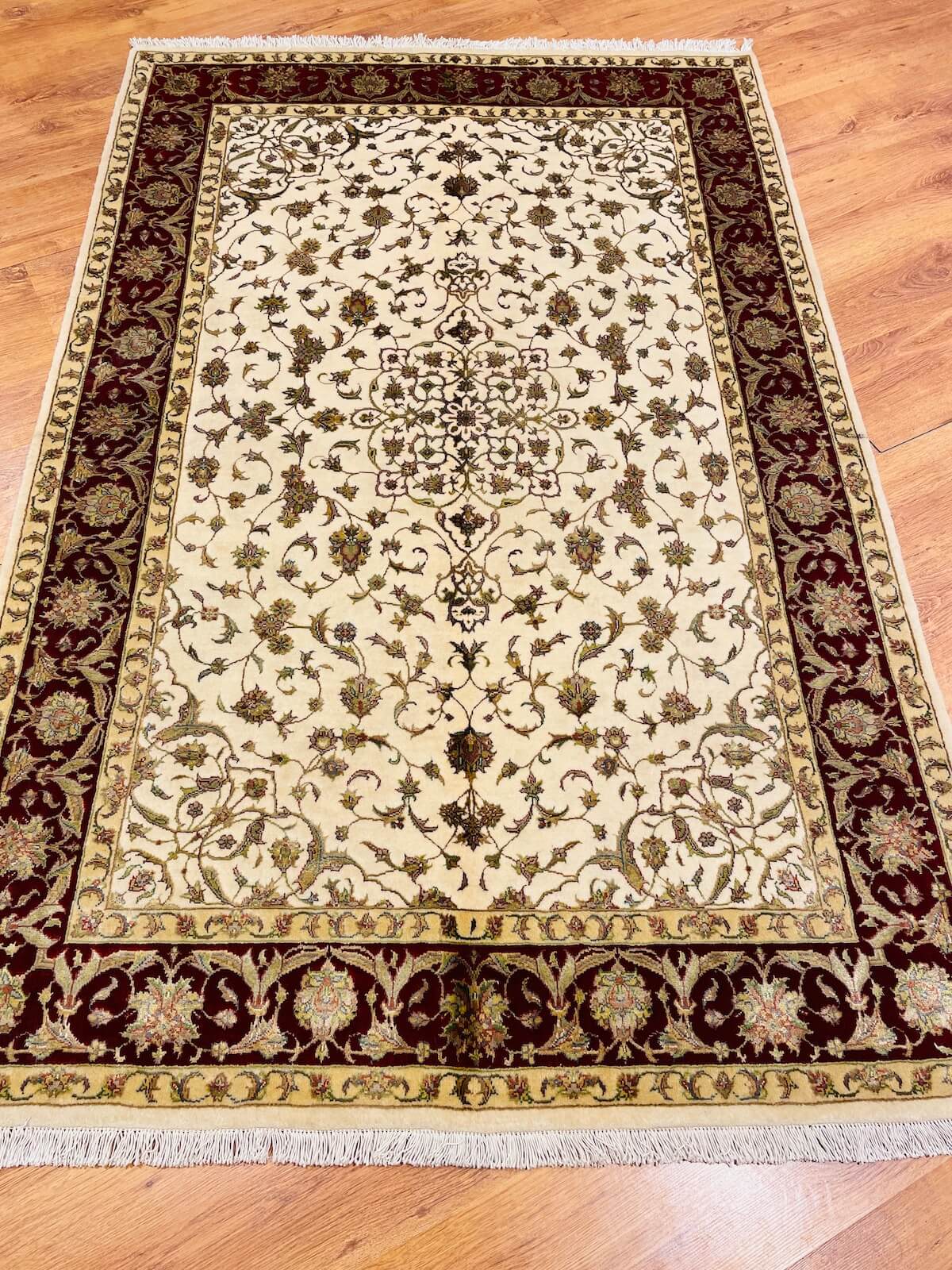 Nazende Silk-Blend Usak Handwoven Rug – 126X193 by Camel Carpet