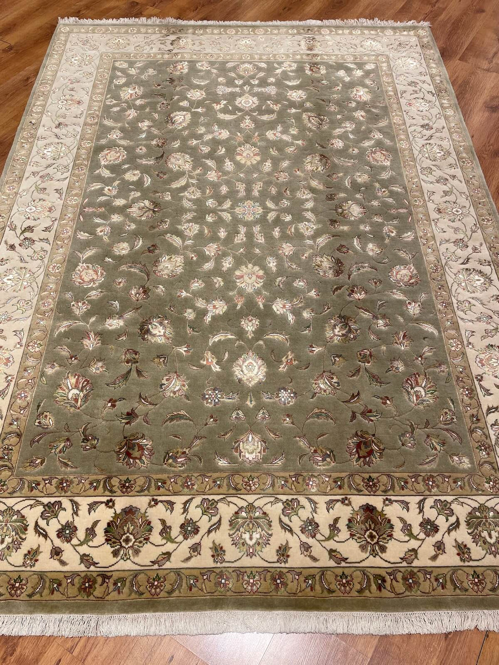 Nazende Silk-Blend Usak Handwoven Rug – 073637 by Camel Carpet