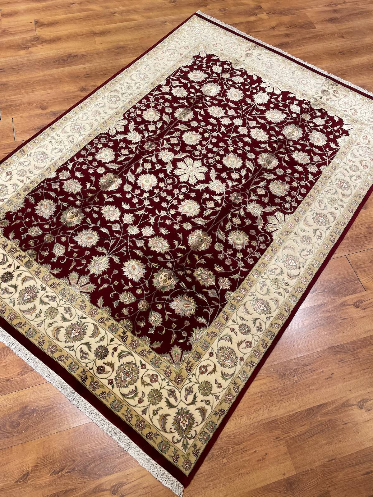 Nazende Silk-Blend Usak Handwoven Rug – 174X242 by Camel Carpet