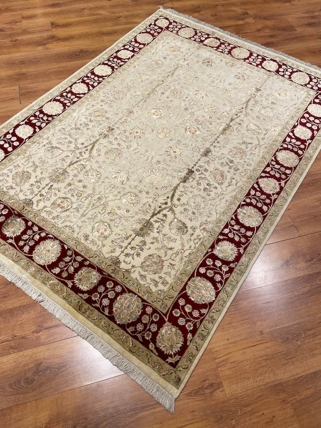 Nazende Silk-Blend Usak Handwoven Rug – 171X237 by Camel Carpet