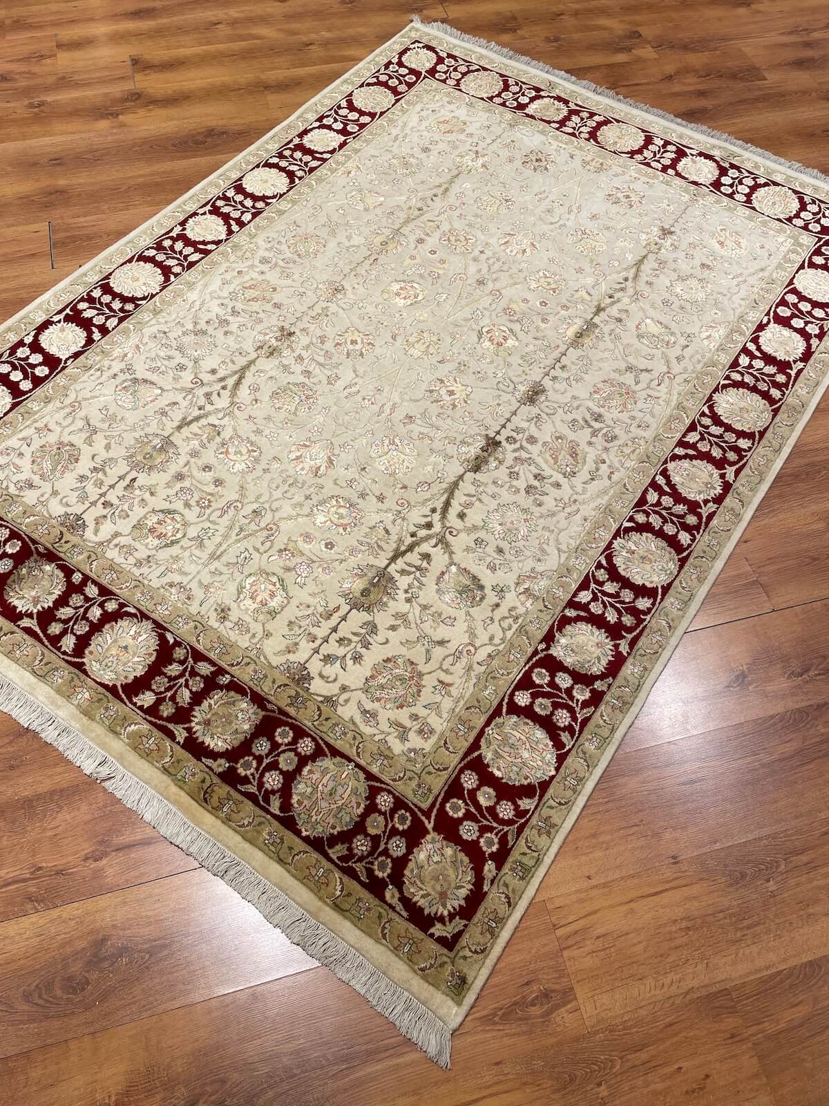 Nazende Silk-Blend Usak Handwoven Rug – 171X237 by Camel Carpet