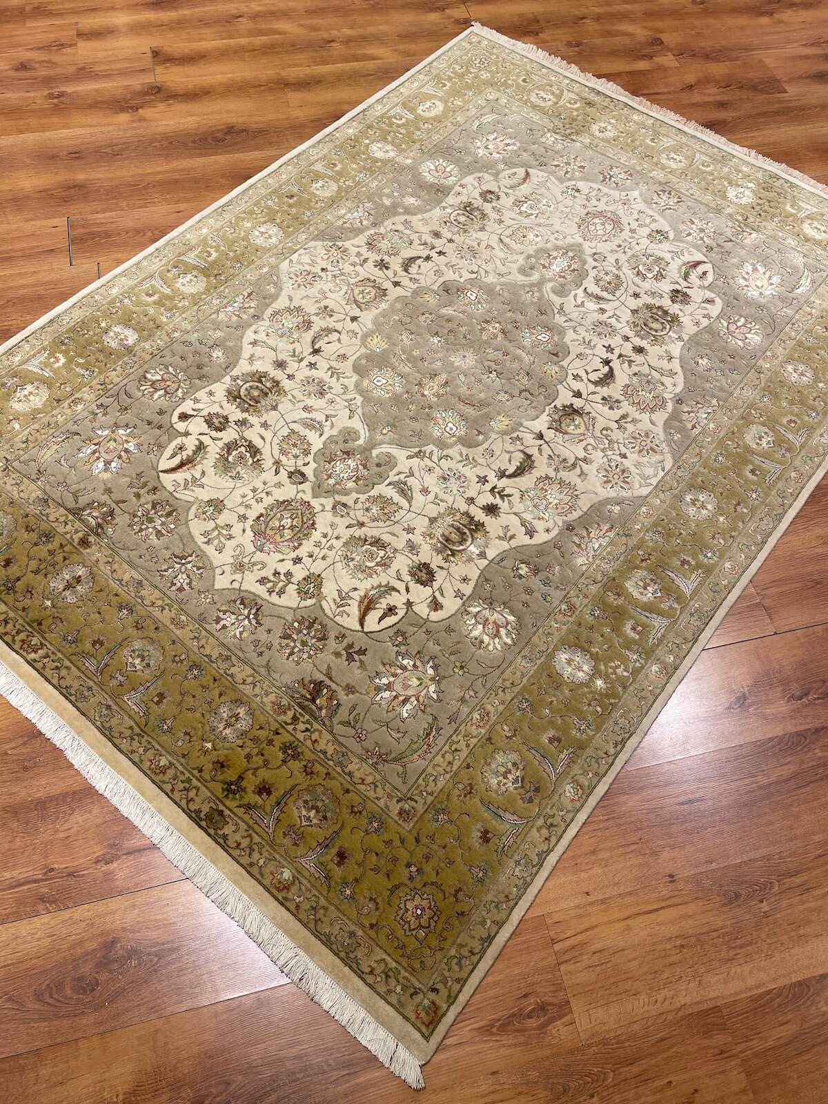 Nazende Silk-Blend Usak Handwoven Rug – 170X241 by Camel Carpet