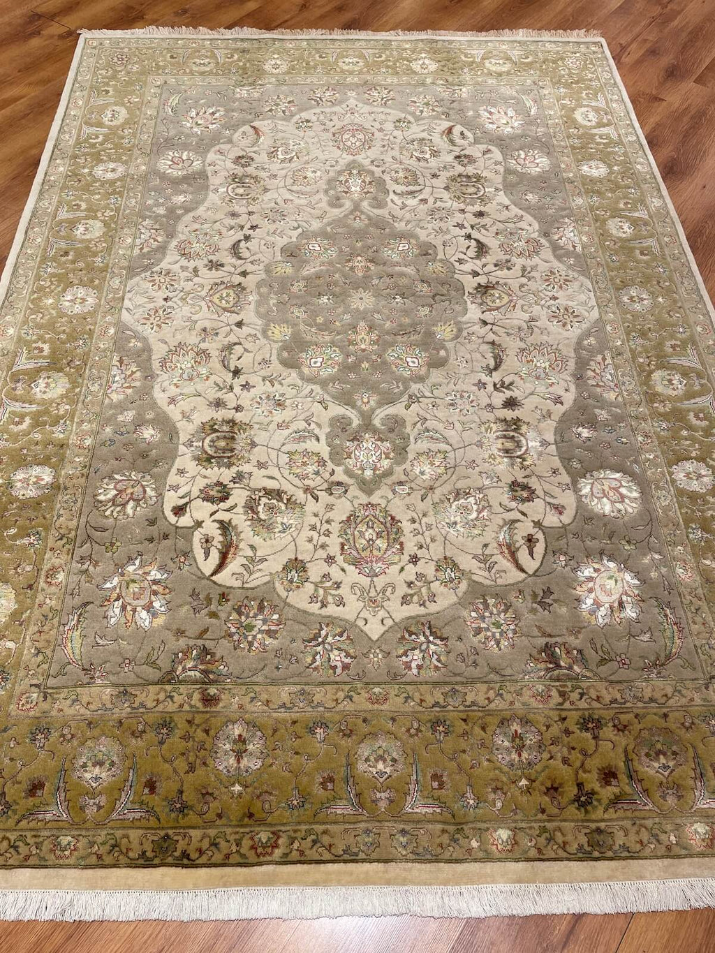 Nazende Silk-Blend Usak Handwoven Rug – 170X241 by Camel Carpet