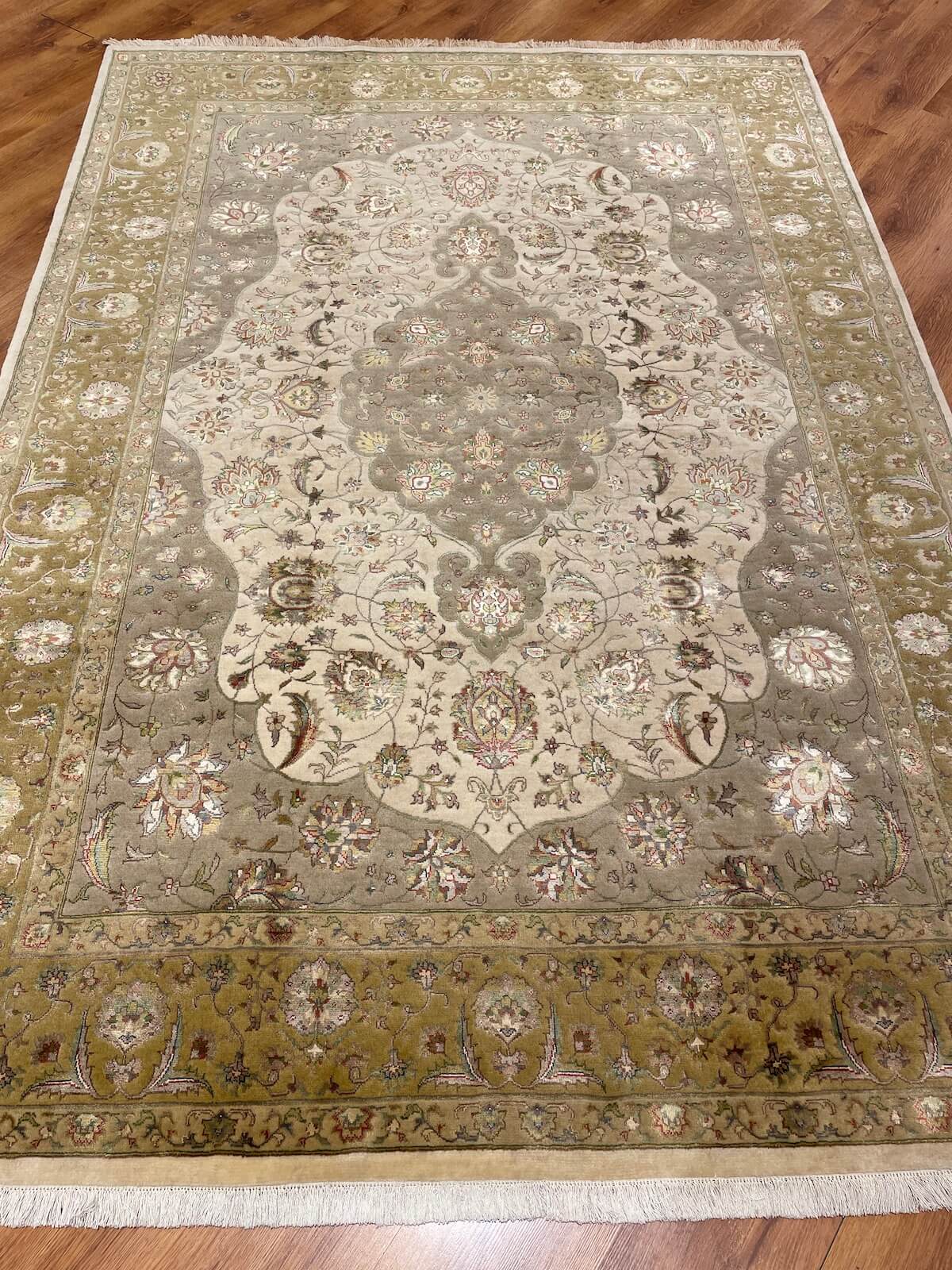Nazende Silk-Blend Usak Handwoven Rug – 170X241 by Camel Carpet