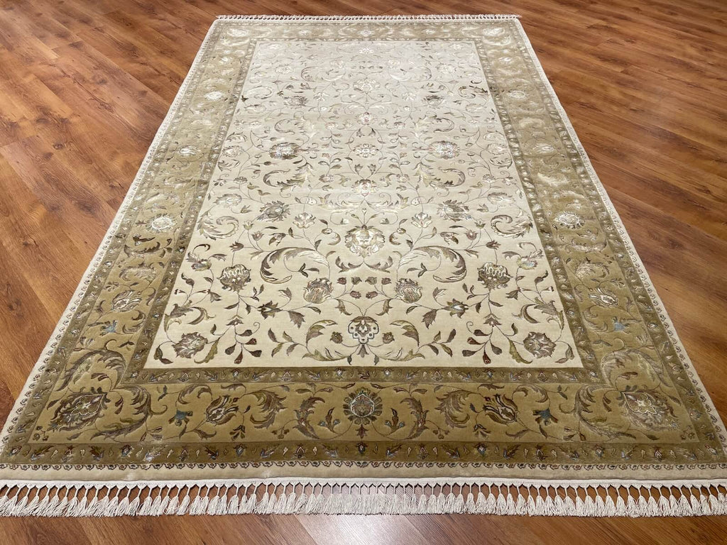 Nazende Silk-Blend Usak Handwoven Rug by Camel Carpet