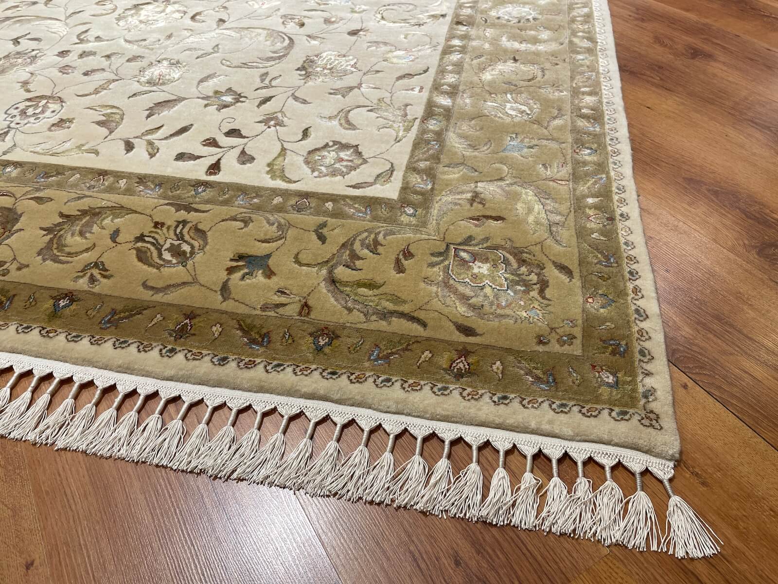 Nazende Silk-Blend Usak Handwoven Rug by Camel Carpet