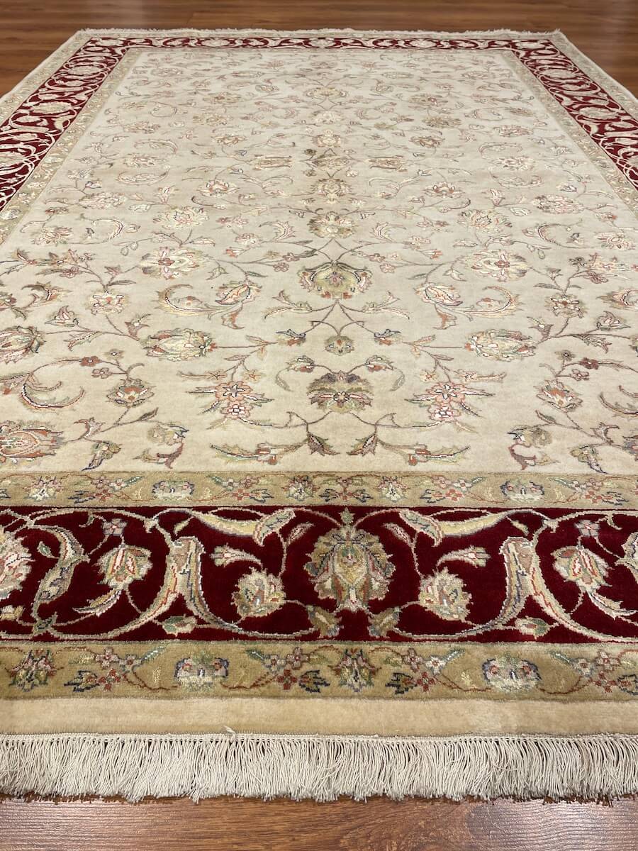 Nazende Silk-Blend Usak Handwoven Rug – 168X238 by Camel Carpet
