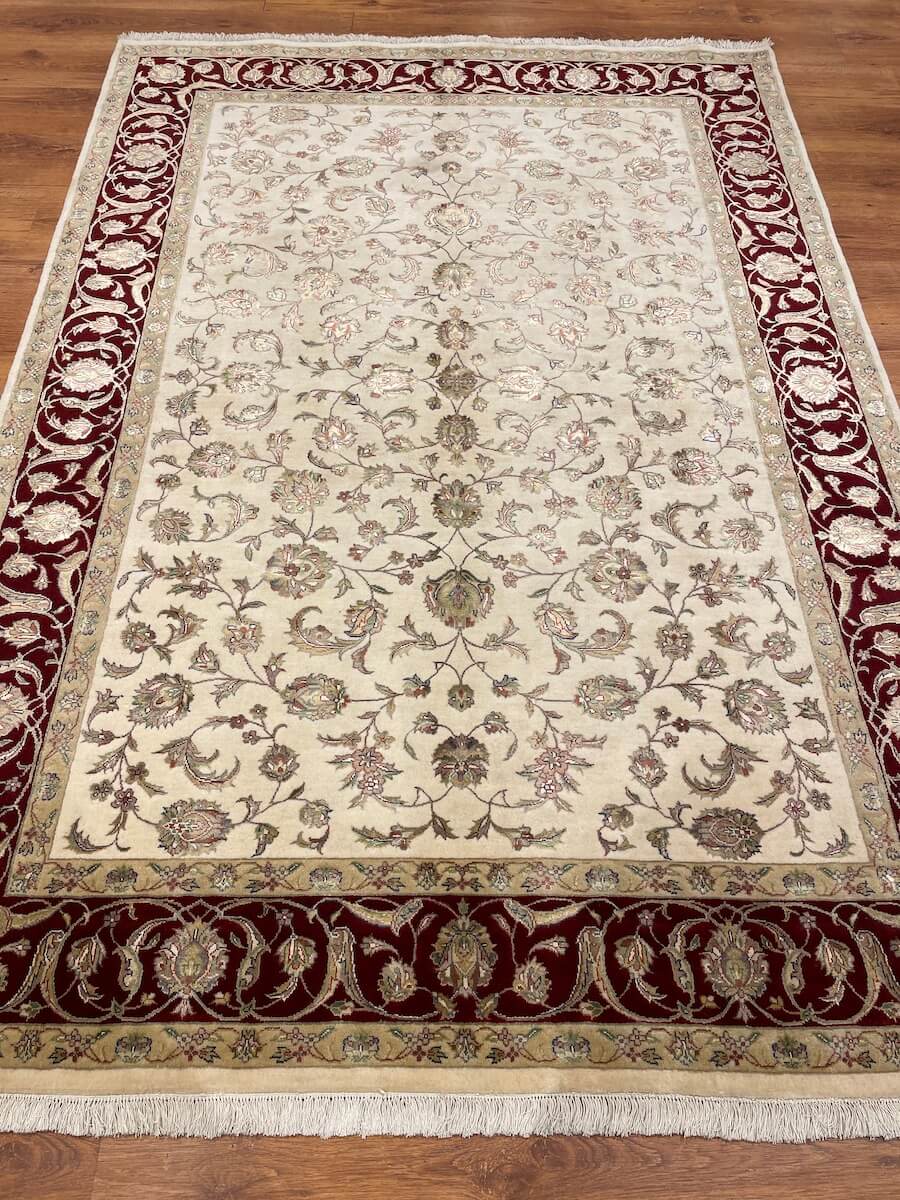 Nazende Silk-Blend Usak Handwoven Rug – 168X238 by Camel Carpet