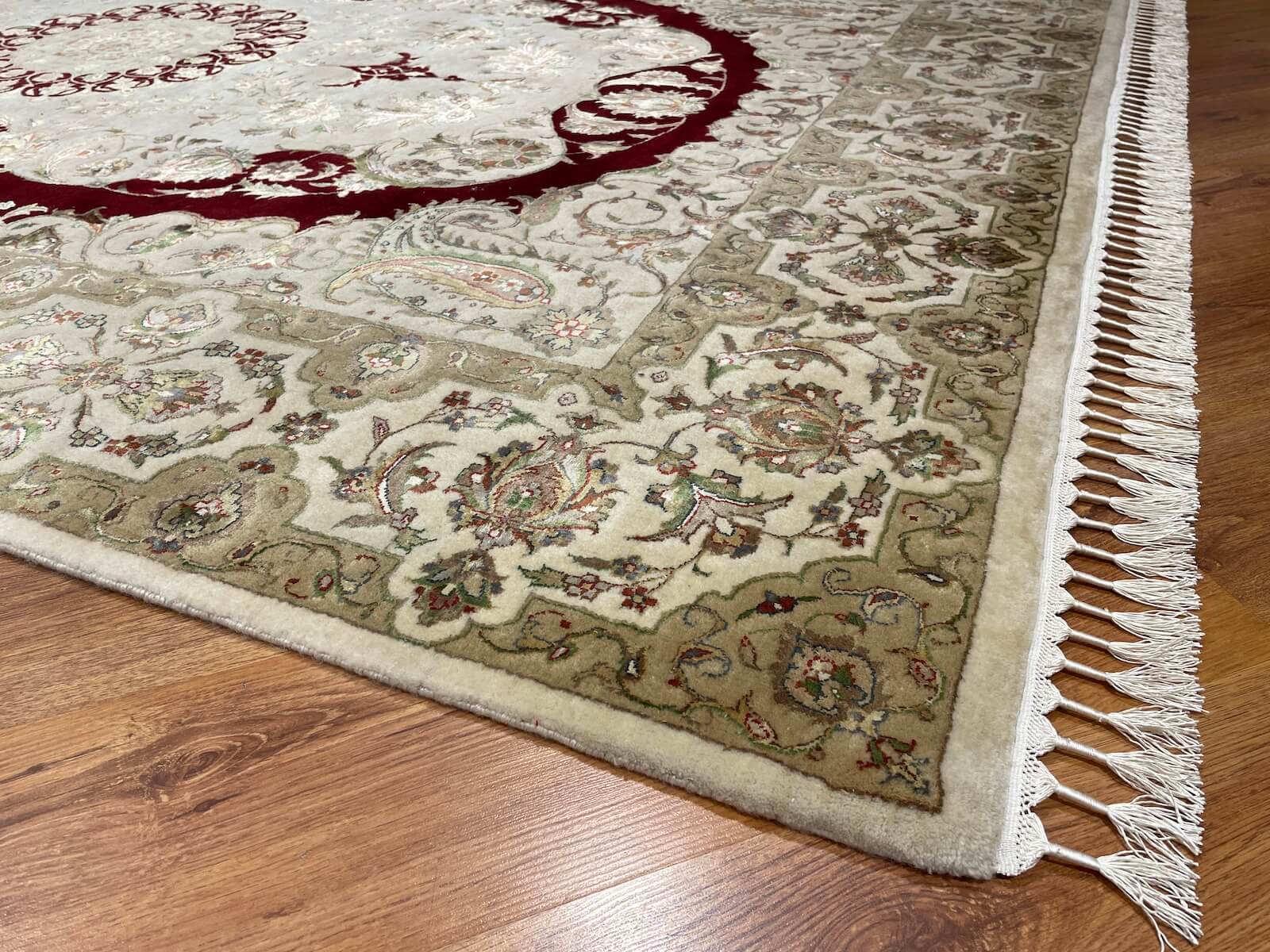 Nazende Silk-Blend Usak Handwoven Rug by Camel Carpet