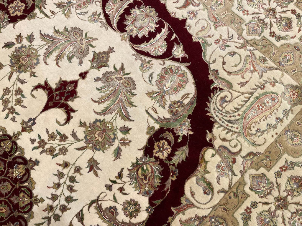 Nazende Silk-Blend Usak Handwoven Rug by Camel Carpet