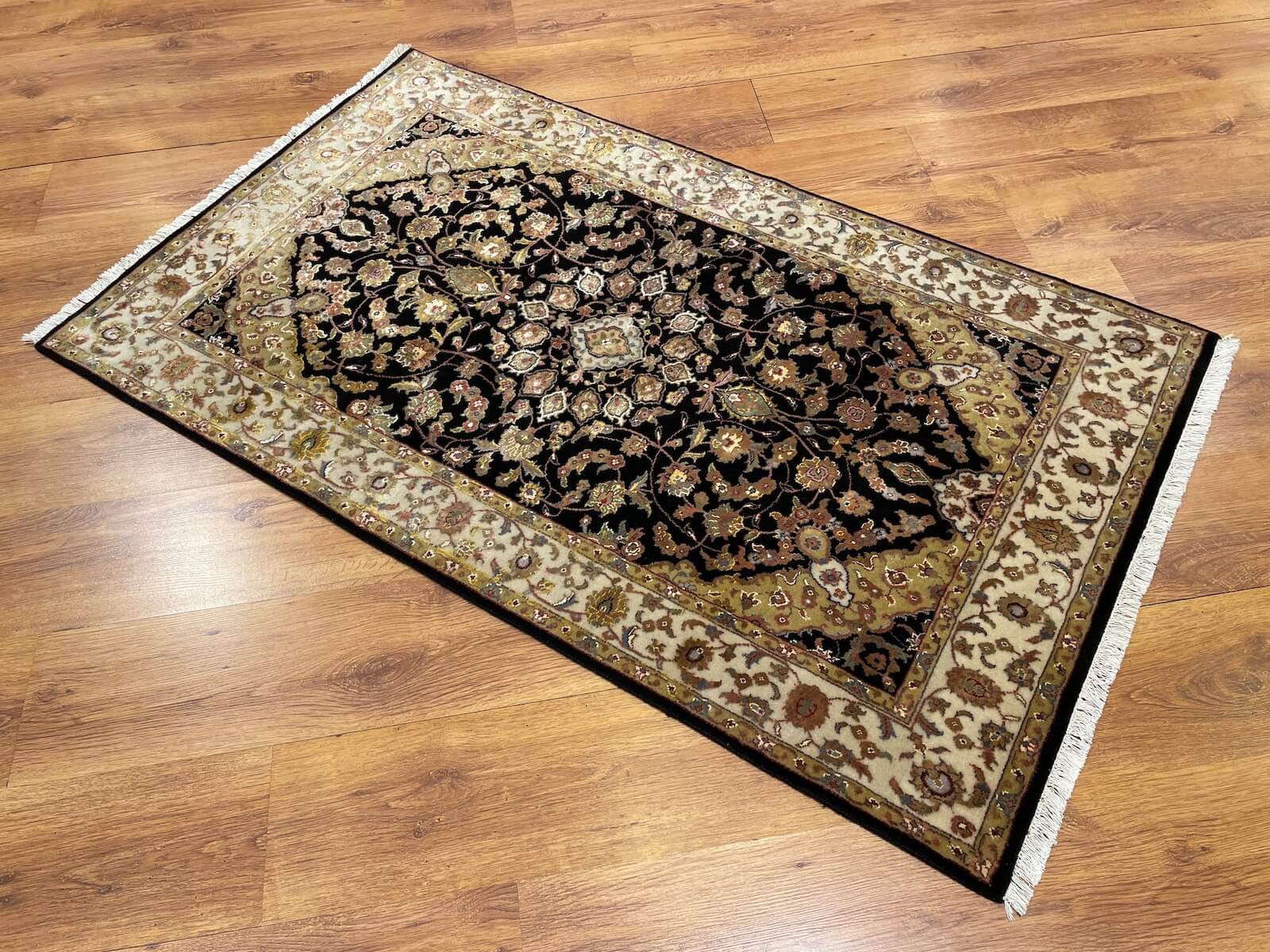 Nazende Silk-Blend Usak Handwoven Rug by Camel Carpet