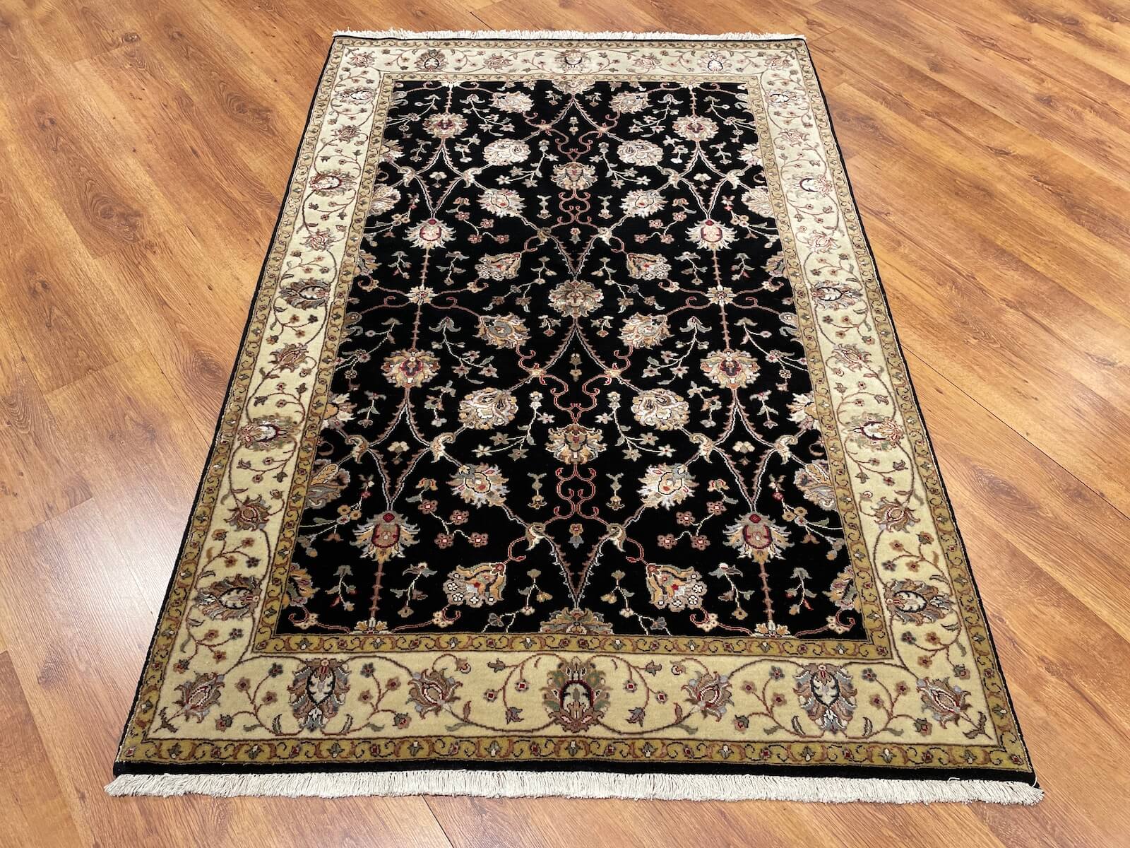 Nazende Silk-Blend Usak Handwoven Rug by Camel Carpet
