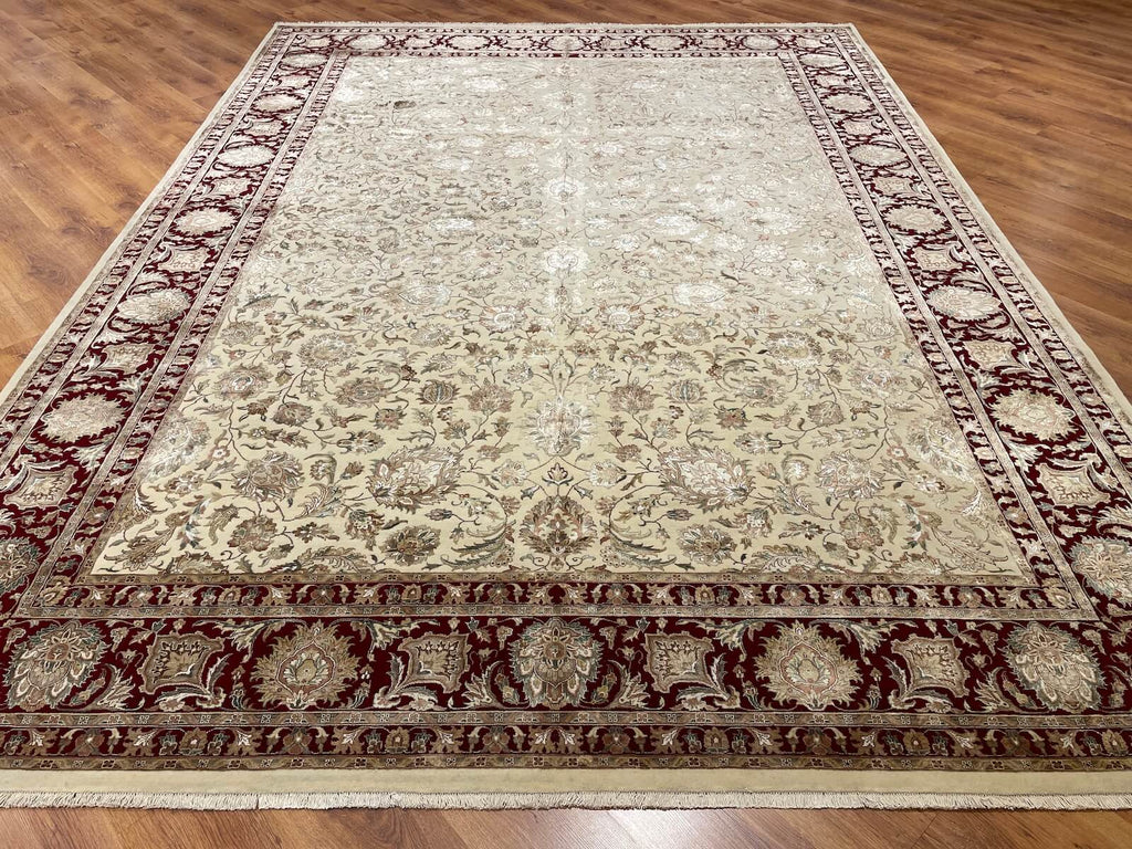Nazende Silk-Blend Usak Handwoven Rug by Camel Carpet