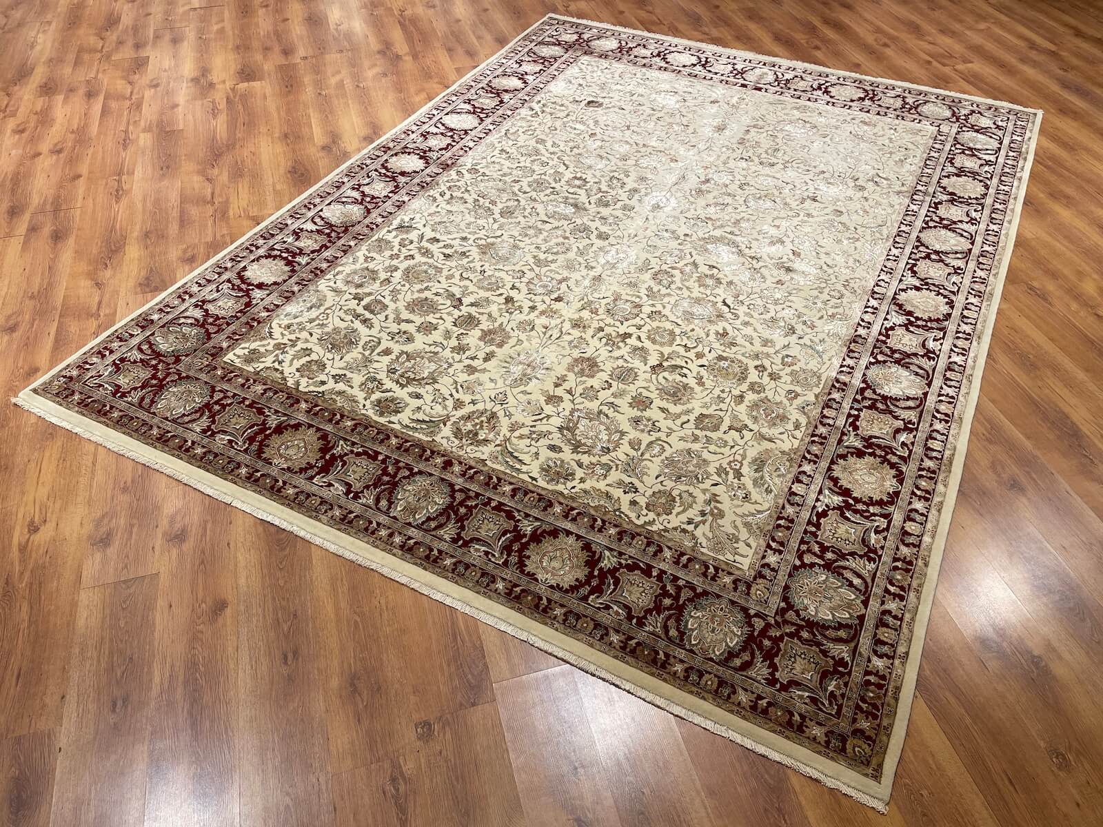 Nazende Silk-Blend Usak Handwoven Rug by Camel Carpet