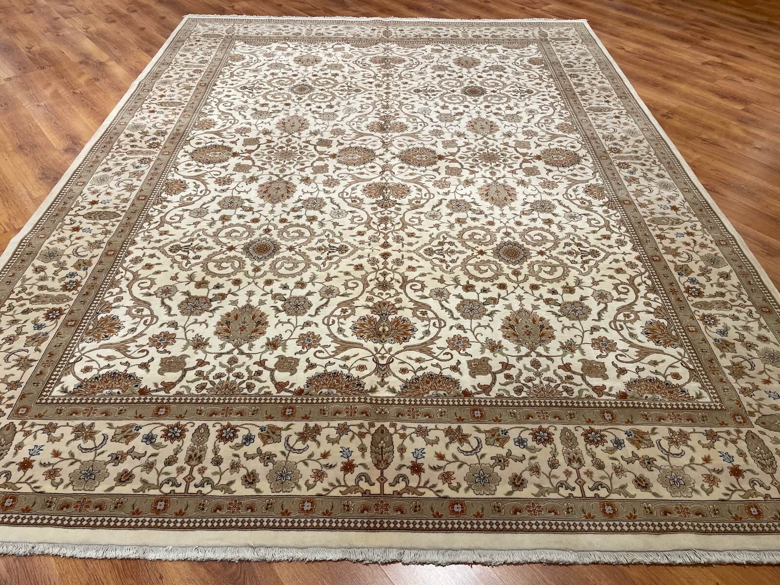 Nazende Silk-Blend Usak Handwoven Rug by Camel Carpet