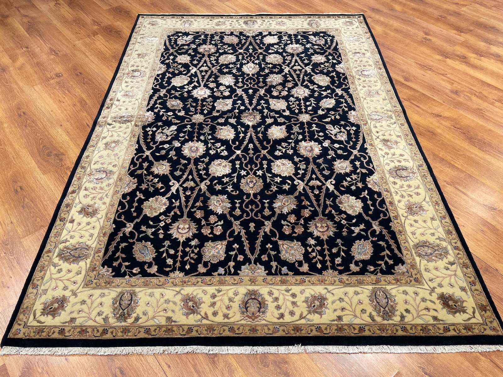 Nazende Silk-Blend Usak Handwoven Rug by Camel Carpet