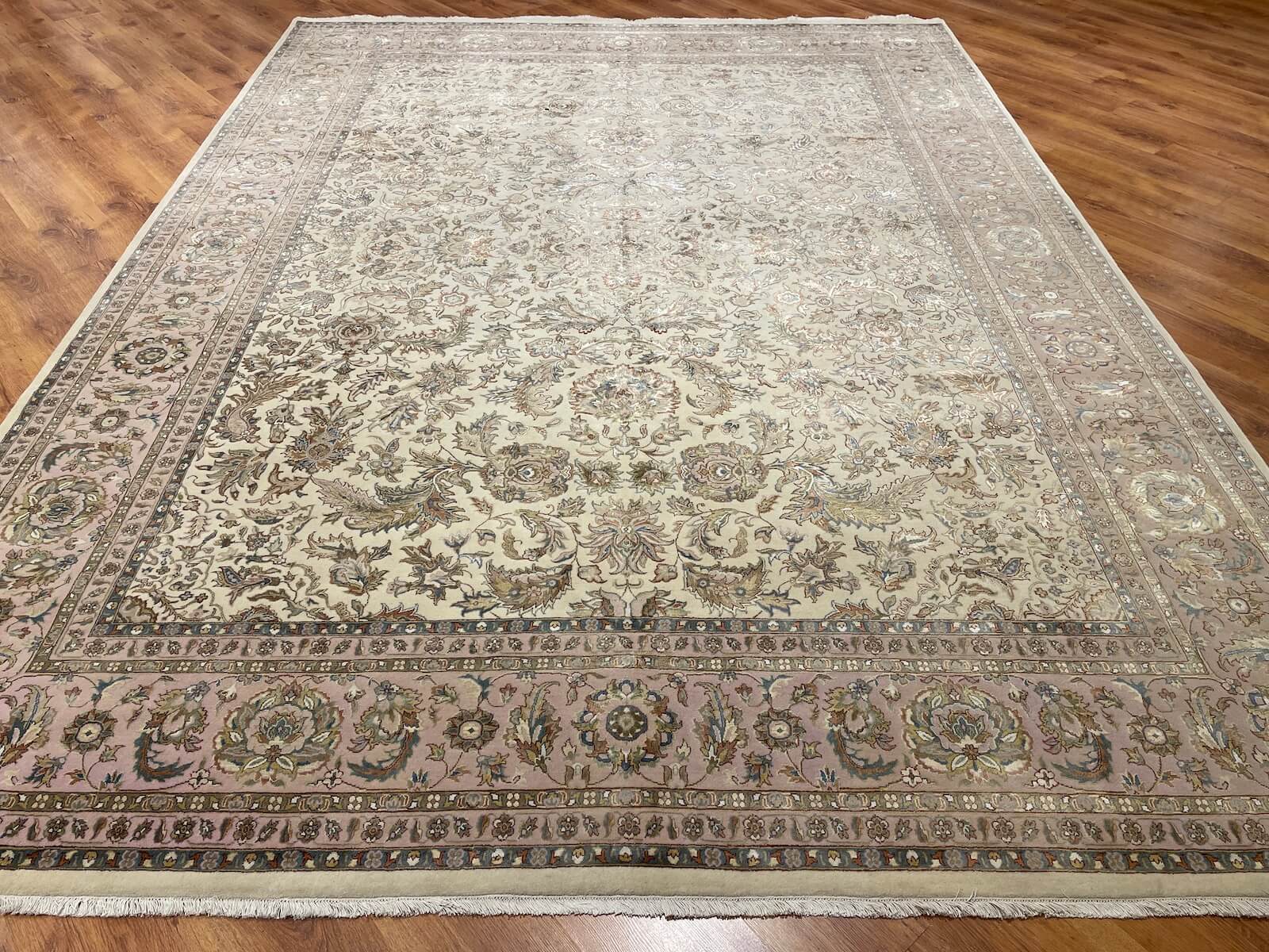 Nazende Silk-Blend Usak Handwoven Rug by Camel Carpet