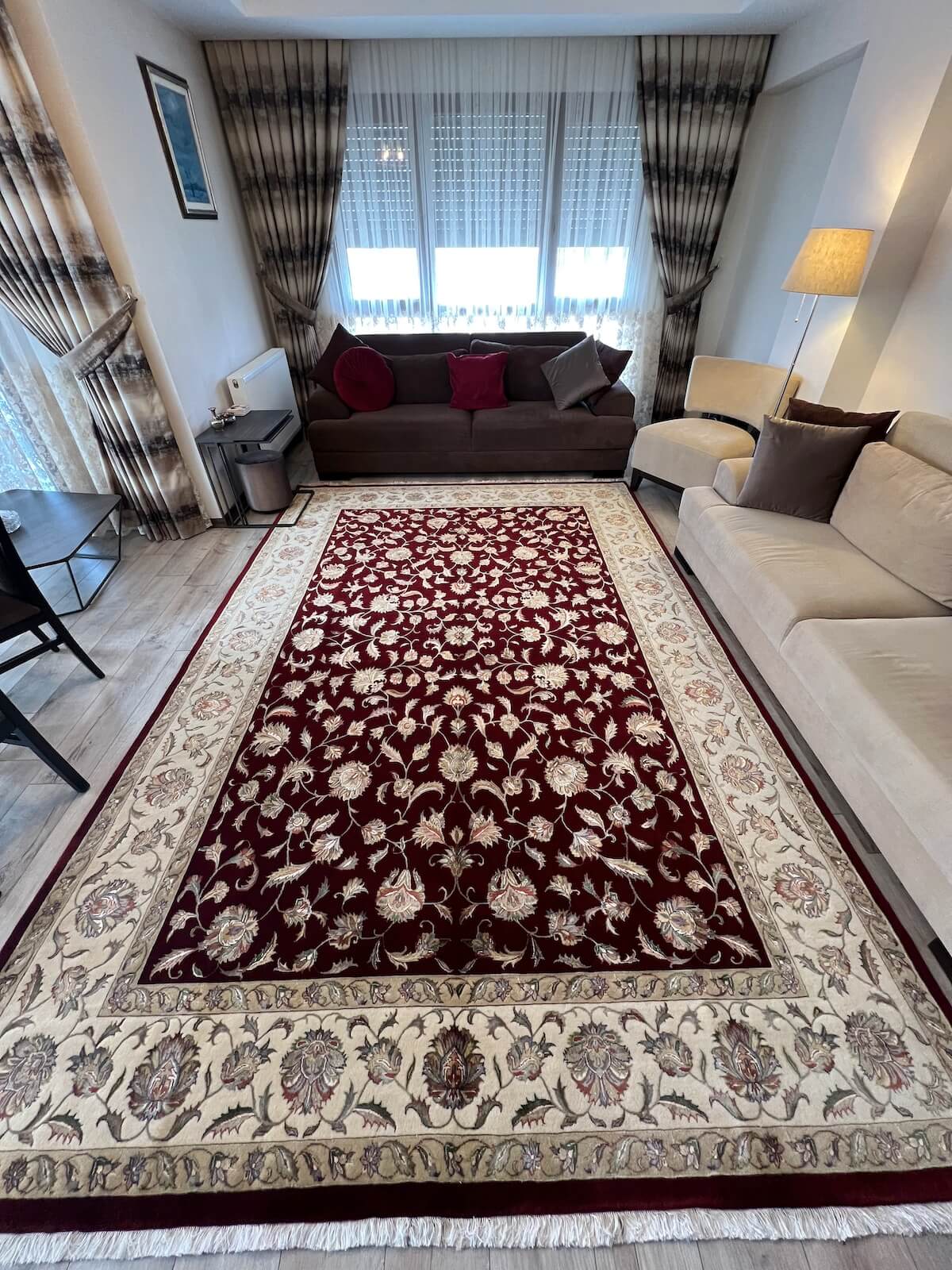 Nazende Silk-Blend Usak Handwoven Rug by Camel Carpet