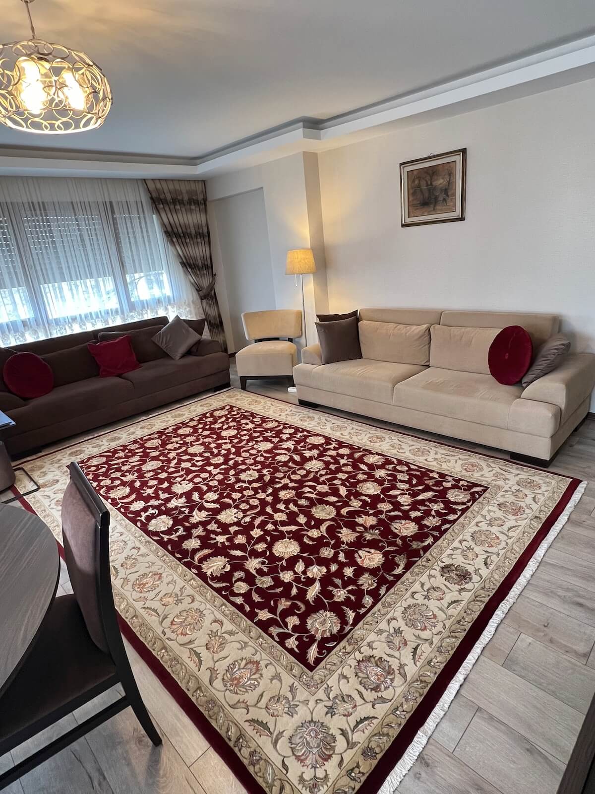 Nazende Silk-Blend Usak Handwoven Rug by Camel Carpet