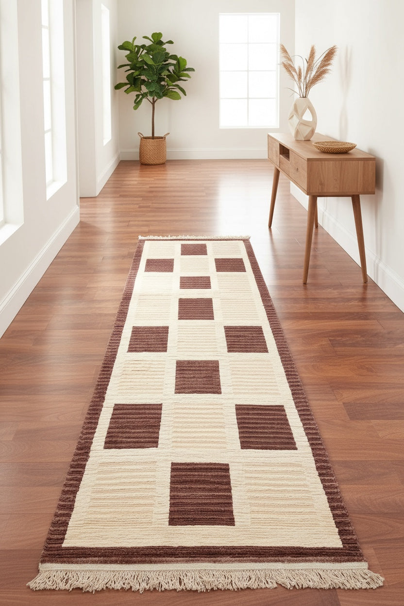 Cut Loop Series Nepal Handwoven Runner Rug by Camel Carpet