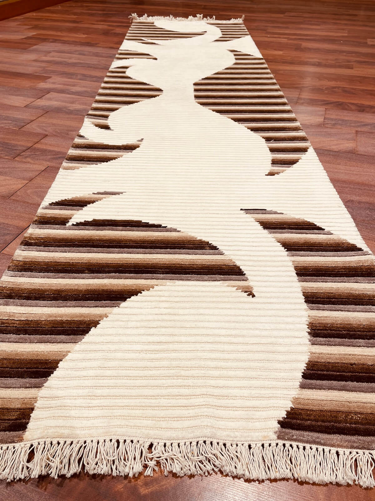 Cut Loop Series Nepal Handwoven Runner Rug by Camel Carpet