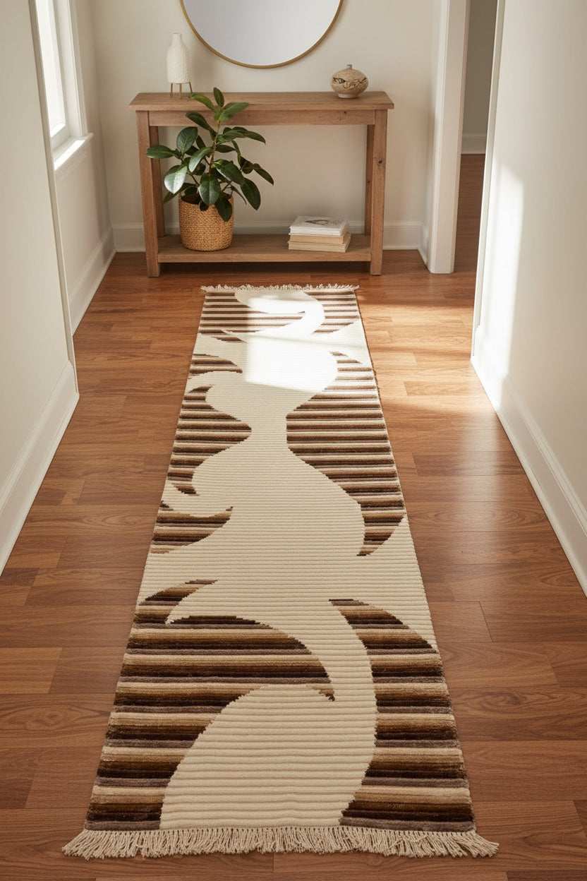 Cut Loop Series Nepal Handwoven Runner Rug by Camel Carpet
