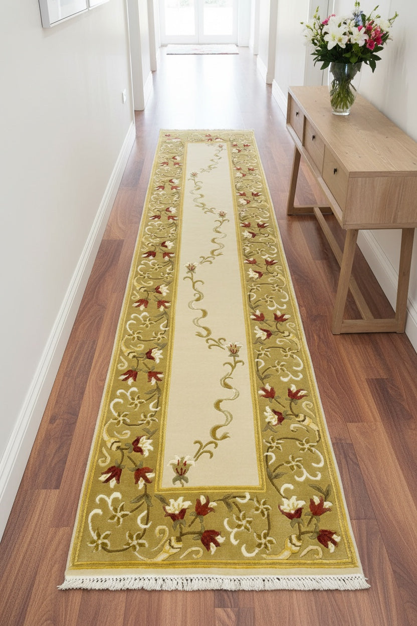 Neyzen Series Nepal Handwoven Runner Rug – 078602 by Camel Carpet
